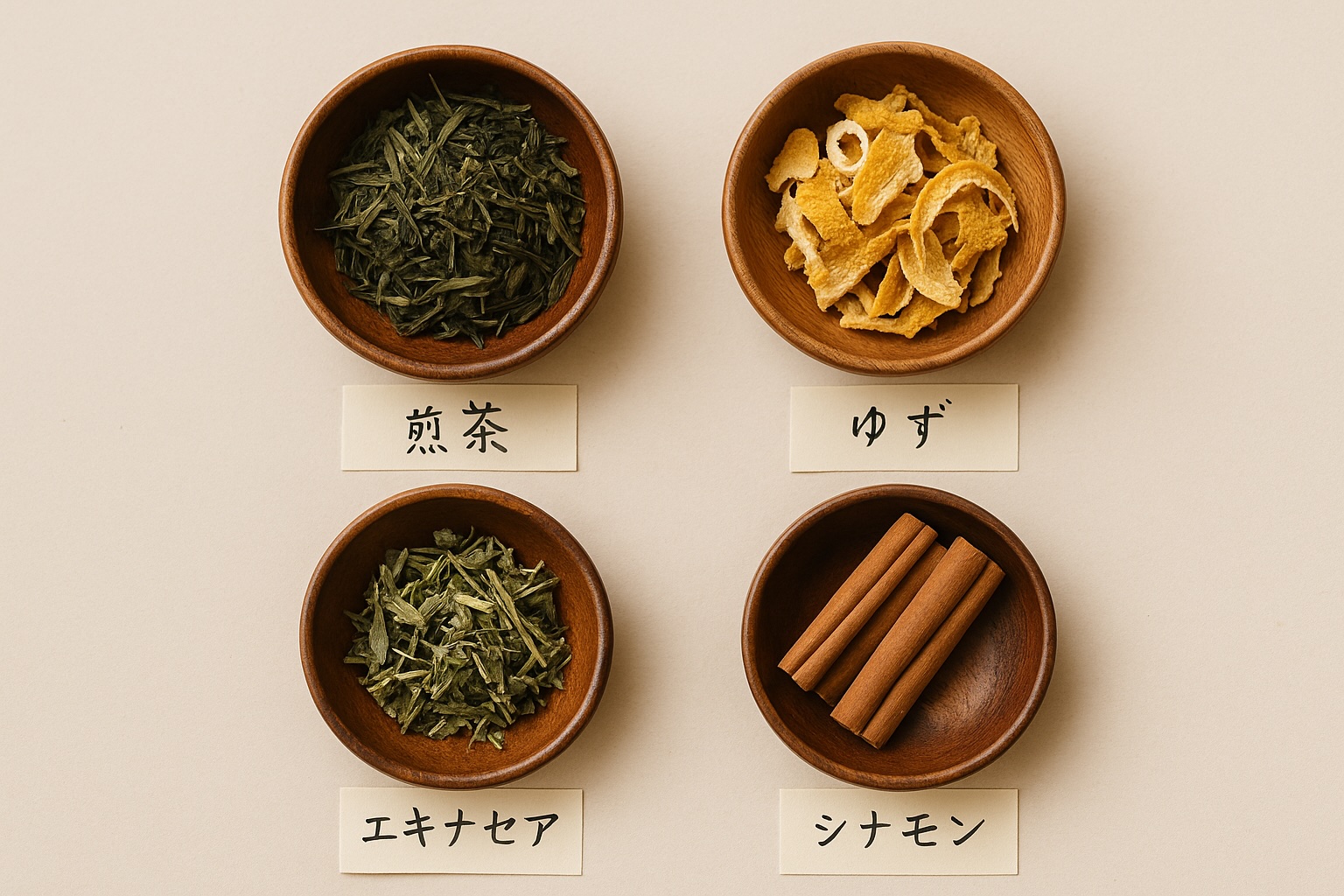 免疫力を高める日本茶ブレンドの素材たち