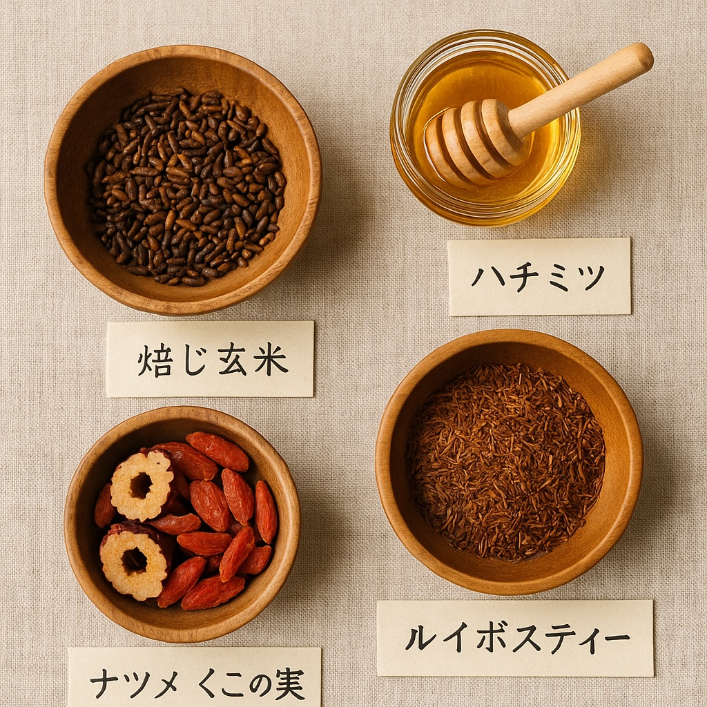 疲労回復ブレンドティーの素材